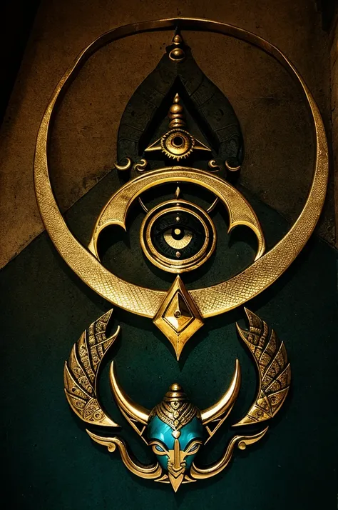 Illuminati logo with lord Shivas eye snake and moon 