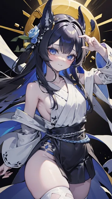 Big ass loli，白丝Tights，Pluto，Hades，Spooky style，Dark style，Dark Style，Greek style，Greek clothes，Netherworld Theme，Death Theme，Little Loli，Big Ass，Big Ass，Pale skin，Pale skin，Greek stylerobe，Skeleton发卡，Big Ass，Smile，Close-up above the waist，Close-up above th...