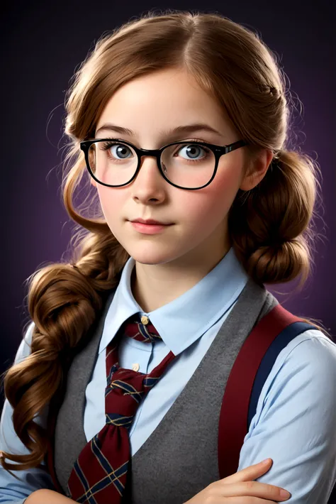 Create an image of a real life nerd girl, like really really nerdy, the nerder the better,