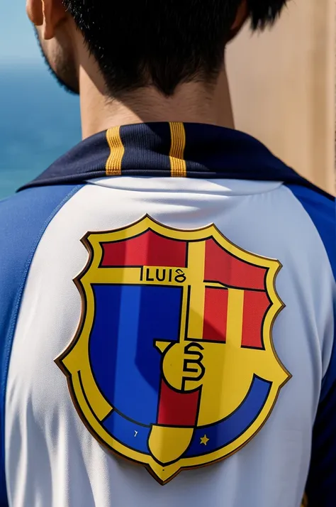 The Barcelona badge, with the name of cleber 