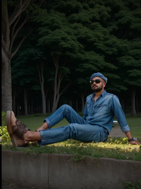 there is a man sitting on the grass with his feet up, sitting on the ground, with a cool pose, casual photography, cool pose, full body photogenic shot, candid picture, very cool pose, relaxed pose, very artistic pose, casual pose, doing a hot majestic pos...