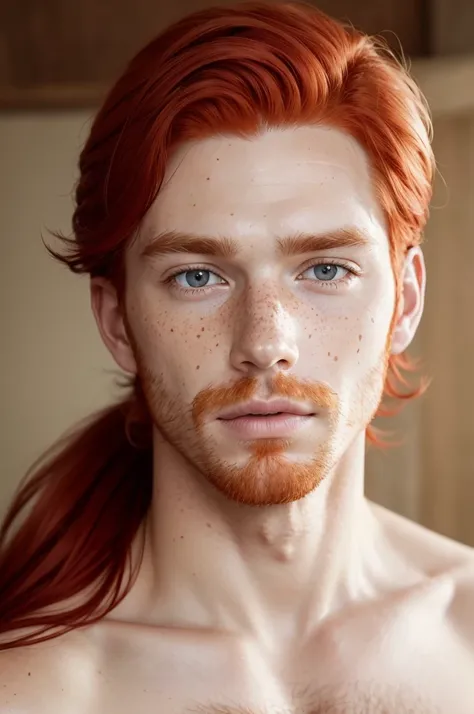 Red-haired white man with freckles on his face. Belle Image 