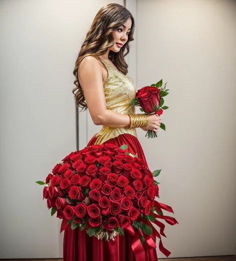 Create beautiful red roses with gold