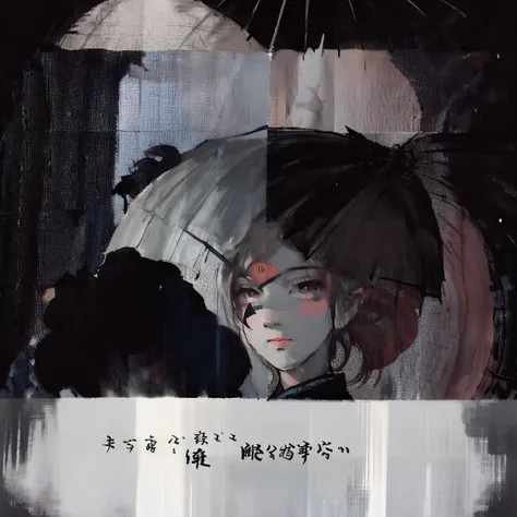 (Its about the end of one day.。One of the servants、I was waiting for the rain to stop under Rashomon。)Generate an image from the text in brackets
