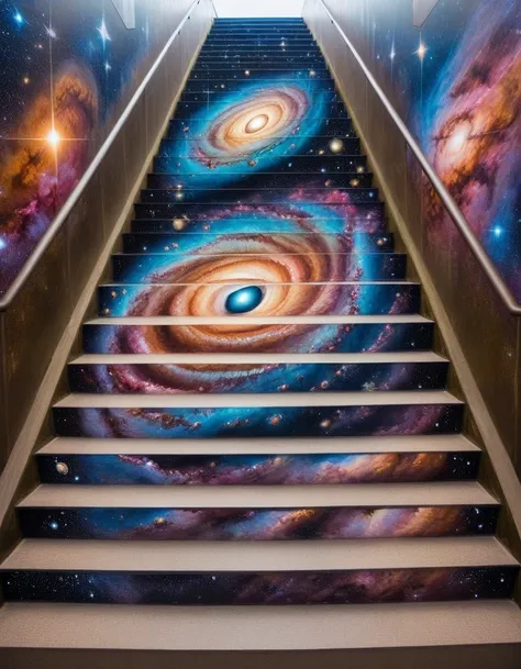 masterpiece, best quality, (stair-art), mysterious eyes in the starry sky，deep starry sky，mistic，unknown，movie atmosphere，negati...