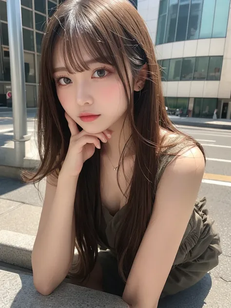 finely detail, hight resolution, hightquality、Perfect dynamic composition, Beautiful detailed eyes, Medium Hair, small 、Natural Color Lip,Kamimei、Shibuya、20 years girl、1 persons、Transparent skin、Glowing hair、masutepiece, Best Quality, Illustration, Ultra-d...