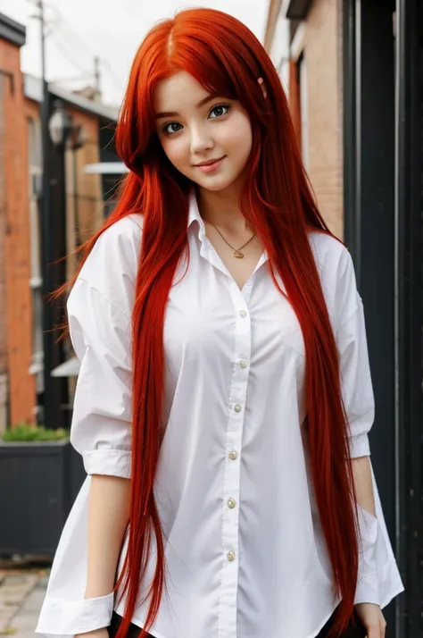 Cute e-girl with red hair