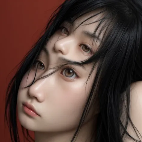 Asian, Japanese with black hair, slanted eyes, Youngh