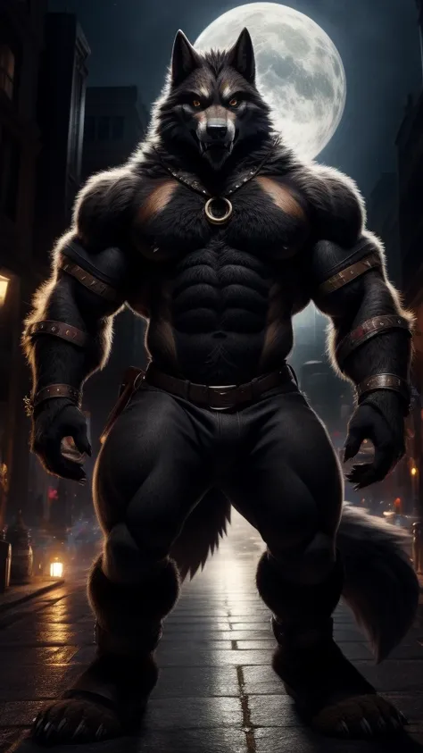 Fursuit werewolf male muscular 