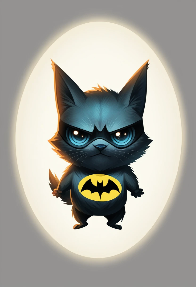 a male batman, chibi, cute and fluffy, logo design, cartoon, cinematic lighting effects, charming, 3D vector art, cute quirky, fantasy art, background blurring, hand drawn, digital painting, soft lighting, isometric style, 4K resolution, realistic renderin...