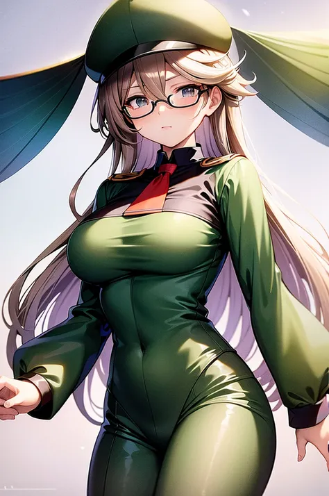 highest quality, masterpiece, big breasts, swimwear, character portrait, glasses