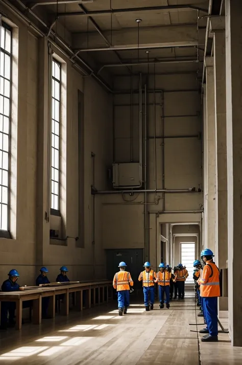 People carrying out a drill in an institution