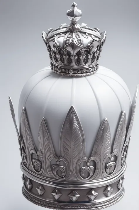 Silver British crown on a white background