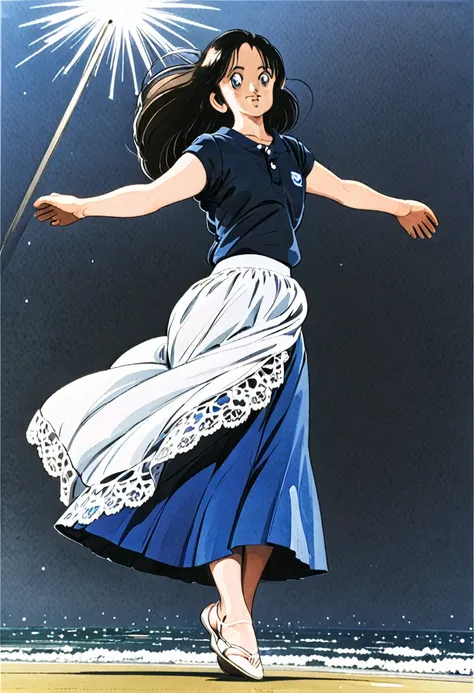 音無響子制服のLong skirt、The color is dark blue、
Low - Angle、制服のLong skirt、The color is dark blue、
Low - Angle、Long skirt、Hold down your skirt that is being blown up by the strong wind、Anime white panties in a strong wind、Crotch is visible
ローレグのパンツ、Color: White、
...