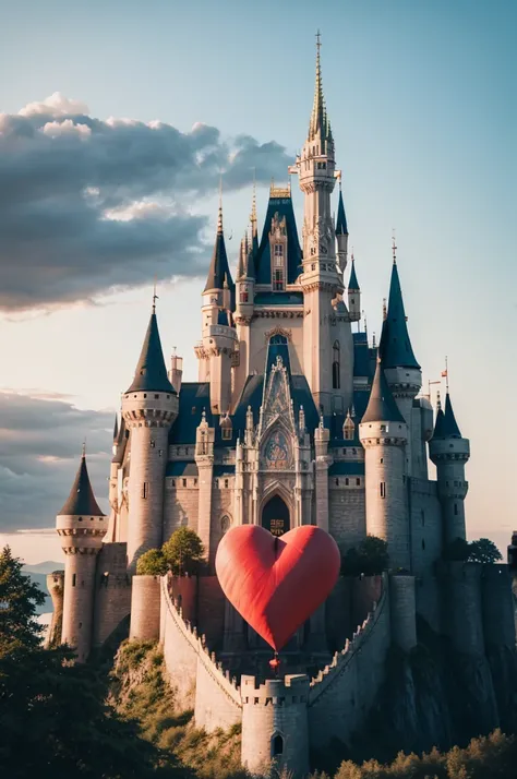 Human heart with castle
