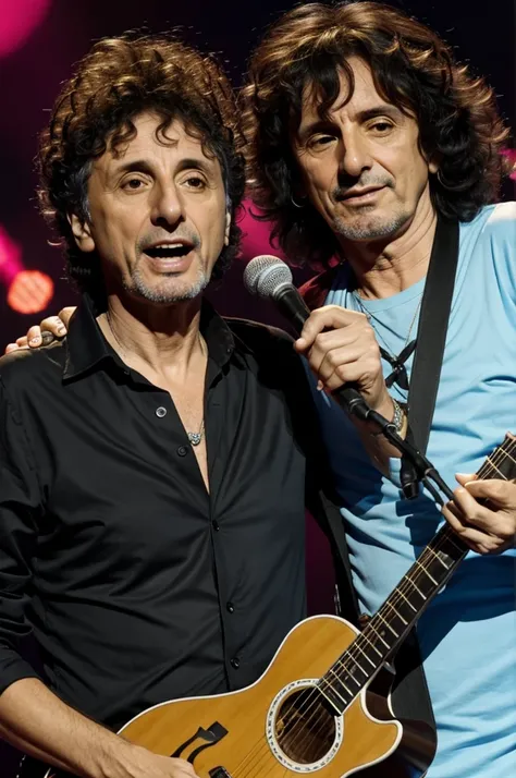 Argentine singer Fito Paez with Argentine singer Charly García 