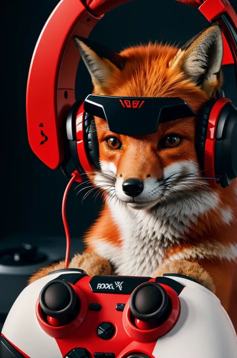 animated fox with red headphones and a video game controller