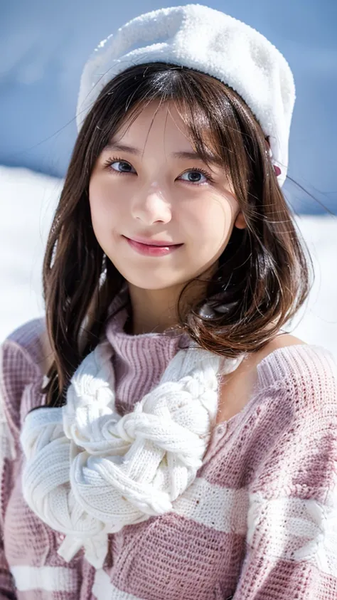 (nsfw:1.5),(highest quality,masterpiece:1.3,ultra high resolution),(Super detailed,caustics,8k),(photorealistic:1.4,RAW shooting),Midwinter,(snowfield),Silver World,Very cold,18-year-old,cute,Japanese,Black Hair Middle Hair,(hat with ear flaps),(open your ...