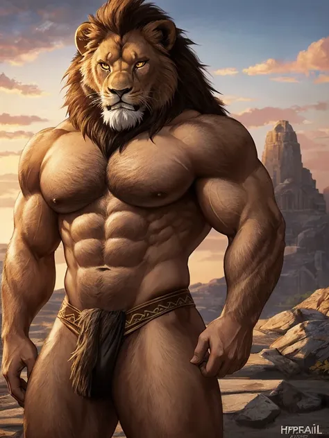 dark fantasy art, Loaded on E621, Anthro, furry, explicit, ((Lion Man)), high resolution, ((Detailed realistic image)), (detailed eyes, expressive eyes:1.2), Impaste Impressionism, crazy details, Soft, cinematic lighting, (by hyperrealist:1.3), (by detaile...