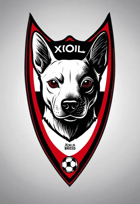 shield of the soccer team from which comes the illustration of just a dog of the xoloitzcuintle breed that has no hair at all, in red and black with the phrase xolos
Estilo catrina mexicana 