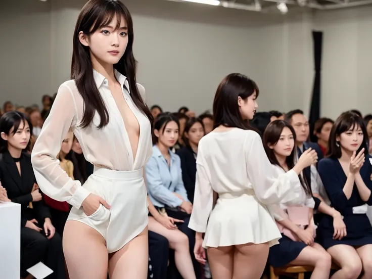 A live-action photo of an extremely beautiful Japanese high school girl race queen who highlights her beautiful legs、She was photographed walking down the runway at a fashion show wearing Gooseberry Lingerie&#39;s new underwear.、She is an eternal idol who ...