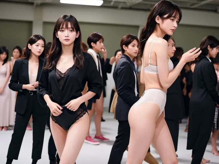 A live-action photo of an extremely beautiful Japanese high school girl race queen who highlights her beautiful legs、She was photographed walking down the runway at a fashion show wearing Gooseberry Lingerie&#39;s new underwear.、She is an eternal idol who ...