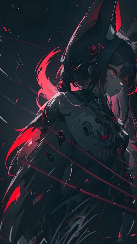 Anime girl with bunny ears and long hair and red eyes, From Arknights, Spectacular anime style, Nightcore, With eyes that glow red, Devil Anime Girl, Anime Wallpaper, hd Anime Wallpaper, 4KAnime Wallpaper, Dark art style, Gap Moe Yandere Grimdark, Anime Wa...