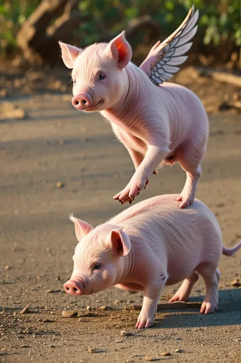 Piglet with wings
