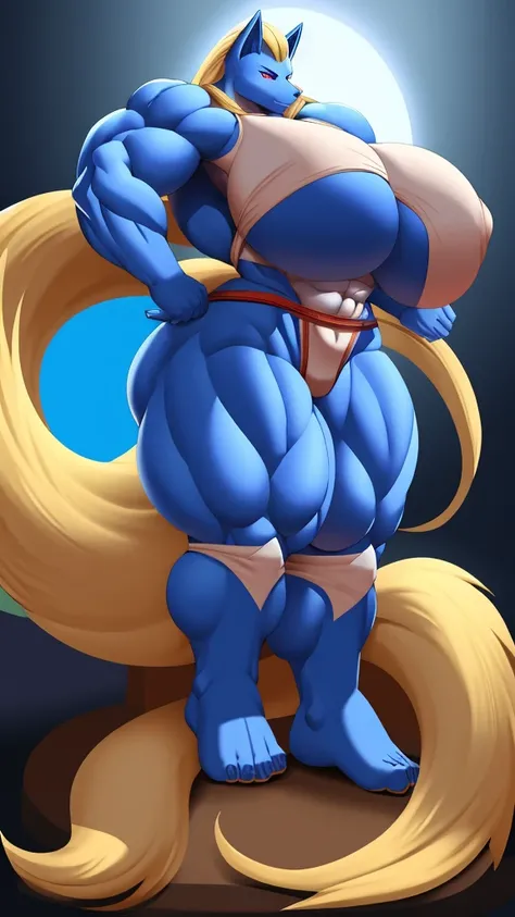 Pokemon, Ninetales, Female, extremely powerful, muscular, muscles, shirtless, clothesless, powerful abs, powerful arms, Anthro Female Ninetales, powerful muscles, powerful pecs, powerful legs, muscular abs, muscular pecs, muscular arms, muscular legs, ripp...