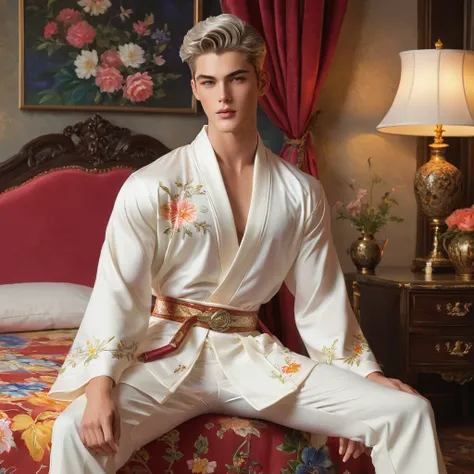 in this breathtaking artwork, miniature doll-sized male models, inspired by the iconic supermodels sean o’pry and lucky blue smi...