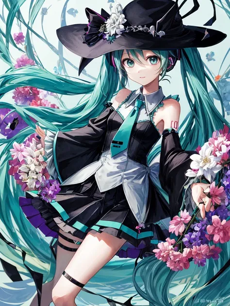 hatsune miku, dark witch