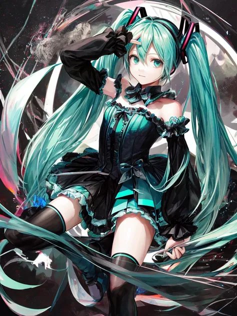 hatsune miku, dark witch