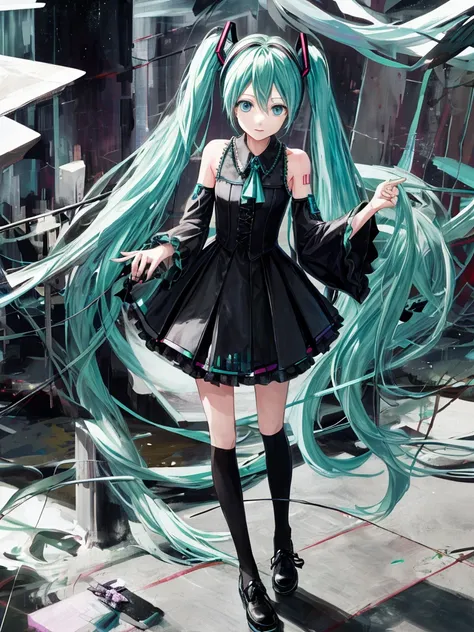 hatsune miku, dark witch