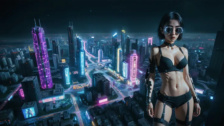 Cyberpunk female plagiarist immersed in digital theft, neon-lit alias within a vast online labyrinth, grotesque grunge brushing into surrealism, illuminated by kaleidoscopic volumetric light, a detailed masterpiece reminiscent of Moebius distinctive style,...