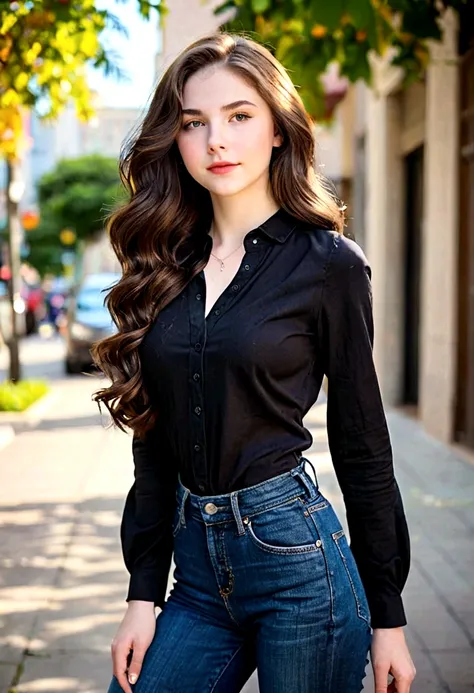 ((no hat:1.2)_Thick wavy long hair that goes down to the waist, Full body view of a fascinating 17-year-old woman)), ( perfect body_moderately large breasts, A thin waist, wide pelvis, Beautiful long-haired ), ( beautiful face_detailed eyes nose mouth ), p...