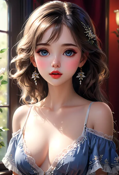 A delicate and beautiful young girl, extremely detailed and finely crafted, official art style, (perfect female figure), full body portrait, middle breasts, beautiful detailed eyes, beautiful detailed lips, extremely detailed face and features, long eyelas...