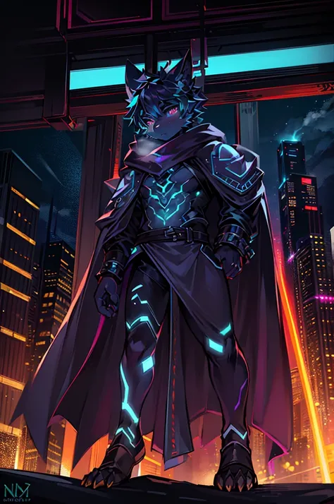 A mythical Kraken ninja stands poised in a neon-lit, dystopian metropolis, rendered in stunning 4K resolution, blending ancient legend with futuristic cyberpunk flair. The ninjas ornate, high-tech armor glows with a mesmerizing iridescent sheen, as intrica...