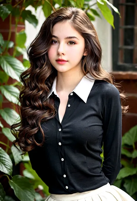 ((no hat:1.2)_Thick wavy long hair that goes down to the hips, Full body view of a fascinating 17-year-old woman)), ( perfect body_moderately large breasts, A thin waist, wide pelvis, Beautiful long-haired ), ( very beautiful little face_detailed eyes nose...