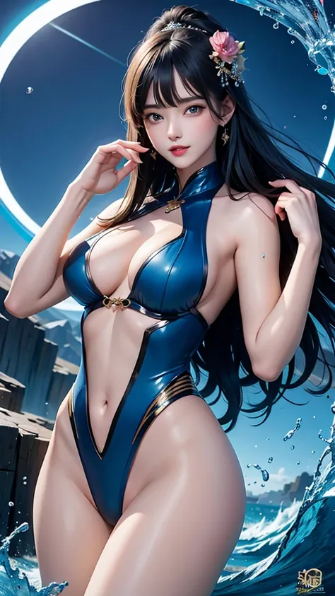 (masterpiece, top quality, best quality, official art, beautiful and aesthetic:1.2), (sexy sexy 1girl), (fractal art:1.2),silly, high resolution, fluid Transparent alternative costume, super accurate depiction, solo, beautiful hairstyle, shiny skin, lookin...