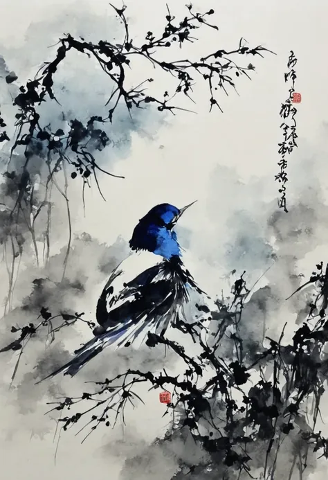 bird　ink painting