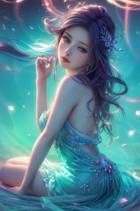 (best quality, realistic, photo-realistic:1.37), vibrant colors, smooth curves, sensual pose, soft lighting, anime-style, long f...