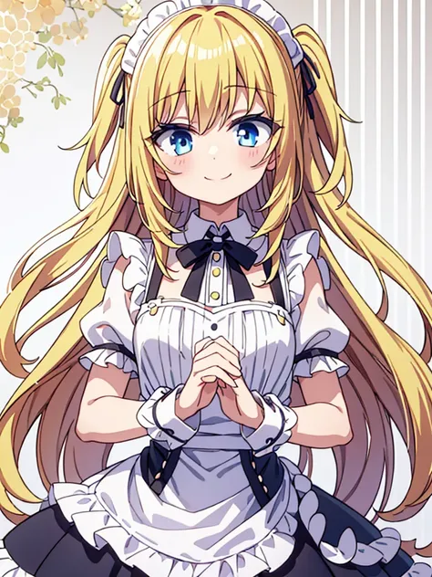 Maid、smile、blonde、Floating Feeling、Long Hair、Both sides up、Frills、Race、change、cute