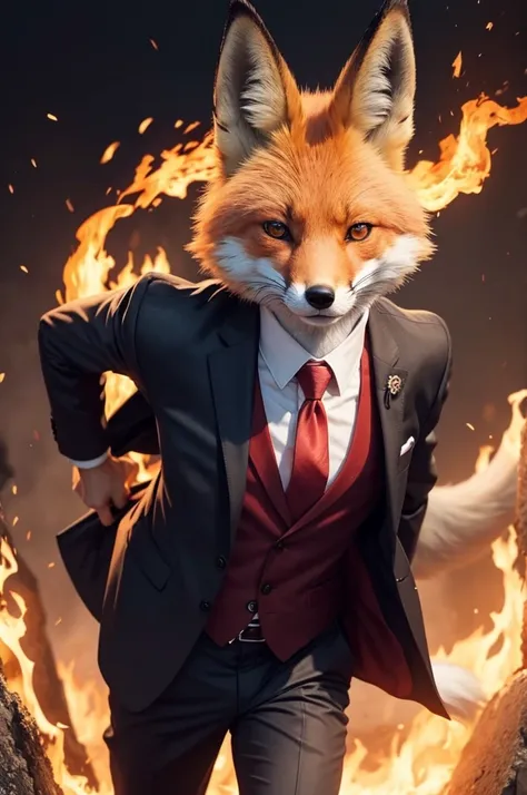 A fox on fire has to be in a suit