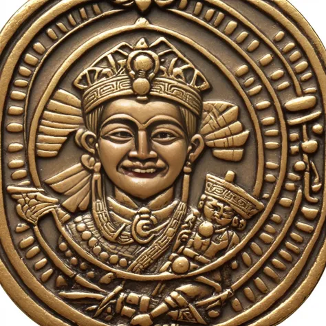 Inti Raymi Solar deity Sapa Inca ico, seal, medal. HD