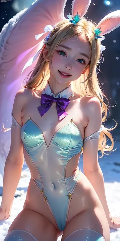 masterpiece, best quality, extremely detailed CG unity 8k wallpaper,((Upper Body)) ,((Upper Body head close-up shot of a beautiful little girl)), , Elegant Long straight blonde hair, (Mckenna Grace), ((flat chest,thighs,Autoluminescence skin)),Transparent ...