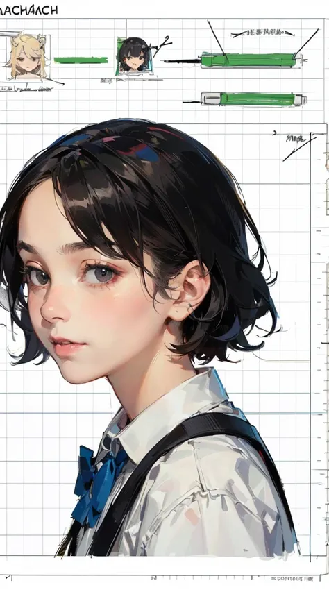 (8k, RAW photo, best quality, masterpiece:1.2),    RanmaChan, RanmaRedShirt　　(character design sheet:1.4), (technical diagram:1.4),
(masterpiece), (best quality),
1girl, (perfect face:1.2), (beautiful face:1.2), black hair, short hair,
, school bag,
happy,...