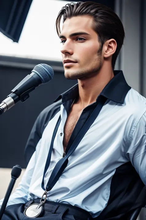 Male model with mic