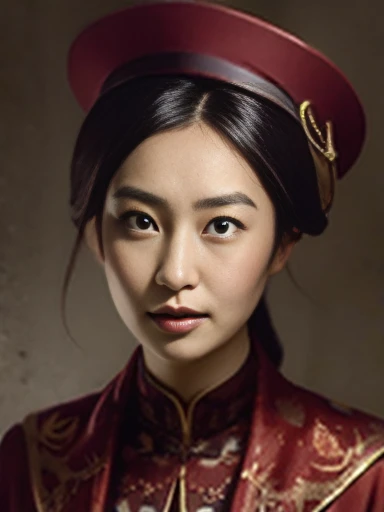 (masterpiece, best quality:1.2), solitary，1 woman，plain clothes，beautiful, sexy and atmospheric，no background，hoi4 portrait styl...