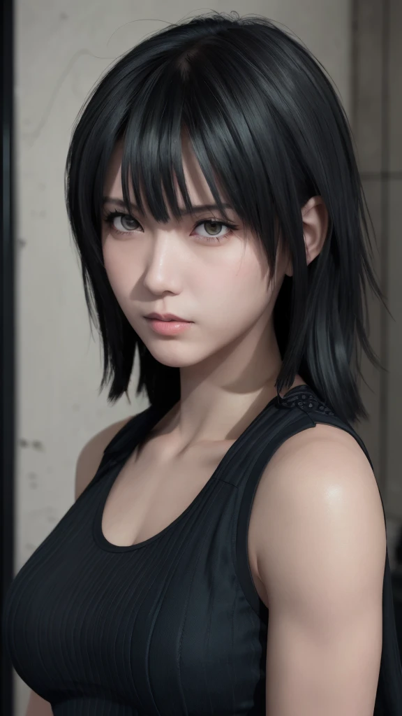 high quality picture, masutepiece, detailed hair texture, Detailed skin texture, Detailed Cloth Texture, 8K, Add fabric details, ultra detailed skin texture, ultra detailed photographic, Skin pores, Portrait of a girl, Wear a tank top, Add cloth details, H...