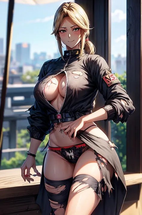 8K((Anime Style:1.４))8K(((Anime Styleかわいい顔)))cyberpunk military scientist:1　8K(Torn clothes:1.７) (1 female) Dark Theme : Surreal futuristic cyberpunk tall athletic woman, :: Medium brown hair :: Inside a cyberpunk office :: Brown eyes :: Natural light :: B...